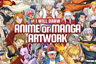 draw amazing anime, manga illustration for your any project