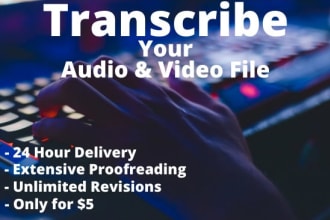 transcribe audios or interview transcription and video