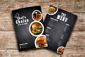 design professional editable restaurant menu