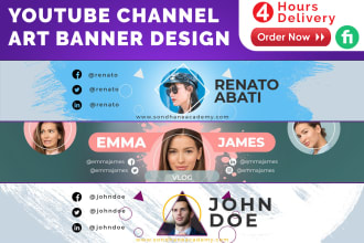 design professional youtube channel art banner