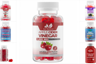 create 3d gummies bottle rendering for amazon, ebay