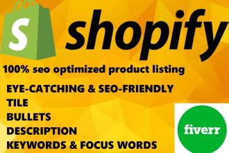 shopify SEO optimized product description on page ranking