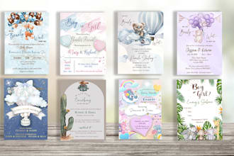 create baby shower announcement gender reveal first year