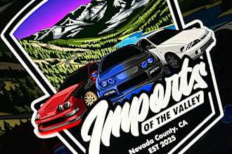 draw design for car club, workshop, garage, car detailing