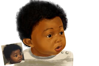 create portrait drawing, family portrait in realistic style