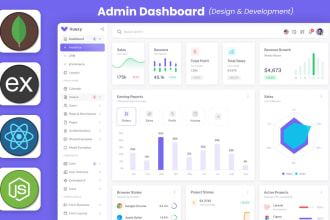 develop admin panel dashboard portal on react and express
