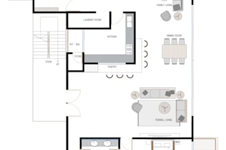 redraw floor plan, residence plan for real state agent