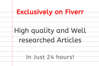 write high quality and well researched articles