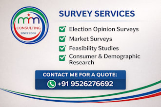 conduct professional surveys, market research and feasibility studies