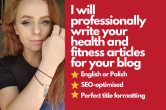 write health and fitness articles for your blog