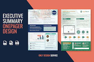 design one pager, executive summary, pamphlet flyer
