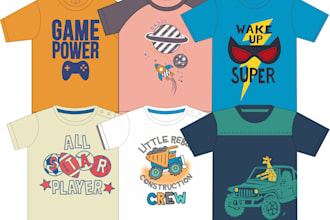 do awesome kids t shirt design in 24 hours,