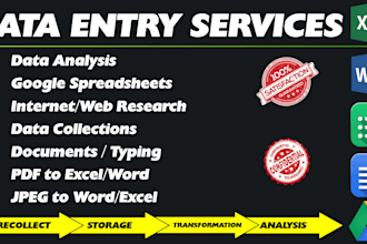 data entry and web research