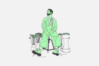 design logo and illustration using digital line art