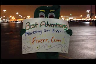 do all my cool dance moves for you as Gumby while singing a special message, promoting your brand or website in HD movie