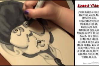 make a speed drawing video for artwork you separately order from me