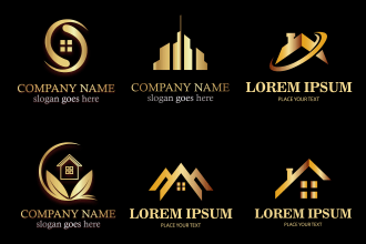 design  real estate, house,construction, property logo