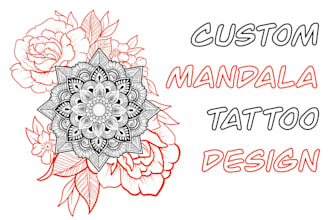 create hand drawn unique mandala tattoo