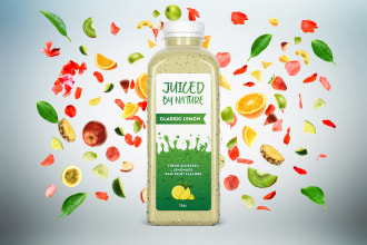 create best label design and mockup for your juice company
