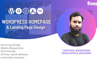 build a stunning wordpress homepage or landing page design