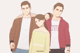 draw anime illustration, fanart, portrait, character design