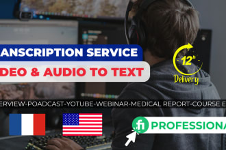 do french video or audio transcription