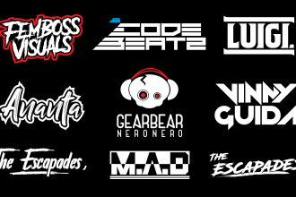 design typography dj producer logo