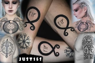 Hot Review!  design a professional  unique vikings icelandic art tattoo