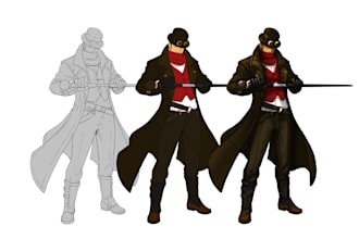 create character design in cartoon and anime style