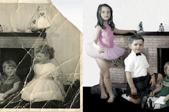 restore and colorize damaged old photos