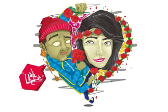 make hip hop cartoon illustration for you