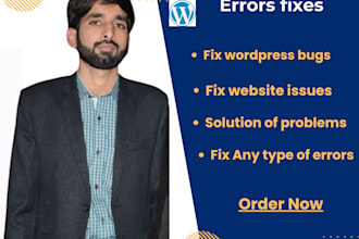 help you to fix wordpress website errors, issues and bugs