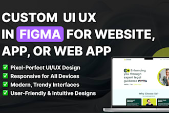 design custom UI UX in figma for website, app, or web app
