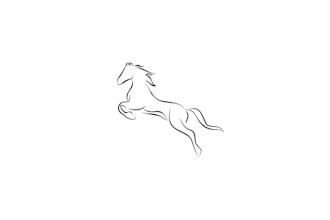 design minimalist hand drawn line art animal horse farm dog pet equestrian logo