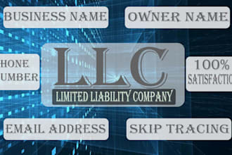 provide llc and business name skip tracing