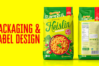 design an attractive label for pouch and bags