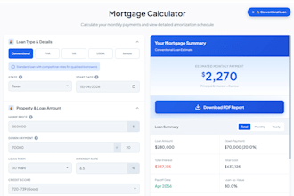 design mortgage website, loan website with calculators and CRM integration