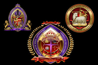 do stunning bishop, church and school seal logo