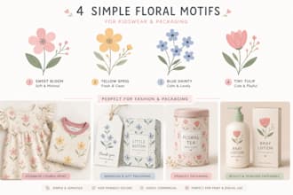 create botanical illustrations, motifs for kids  apparel and packaging