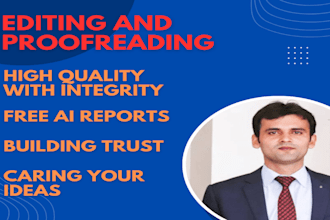 do editing, proofreading with free plagiarism and ai reports