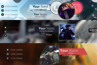 design a professional youtube banner and twitter header