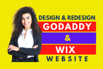 design or redesign website on wix, wix studio, godaddy airo