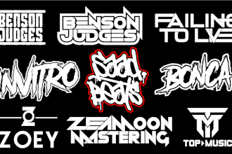 design music rap dj band logo typography custom text business style