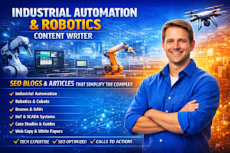 be writer for industrial automation, robotics, drones, cobots, robots