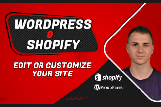 customize wordpress or shopify site php, html, css, jquery