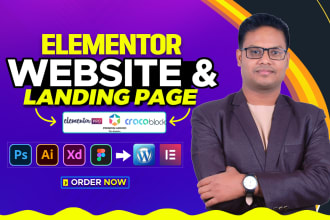 design a responsive wordpress website or landing page design with elementor pro