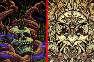 create professional dark art detail for your brand or band