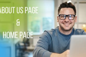 write an inspiring home page and about us page