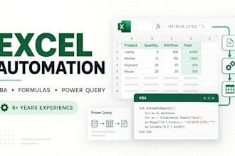 automate excel with vba macros, formulas and power query