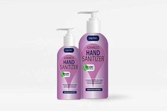 design hand sanitizer label alcohol gel and liquid soap